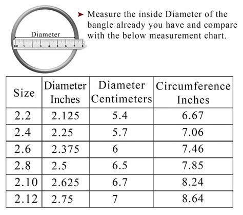 how to calculate bangle size.